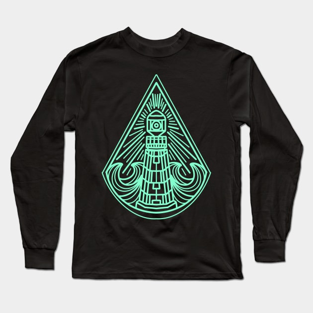 lighthouse line art Long Sleeve T-Shirt by donipacoceng
